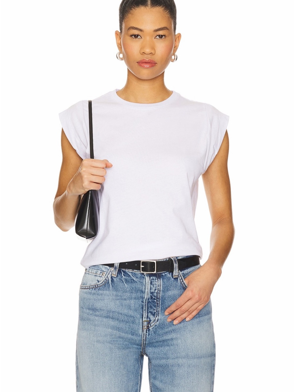 GRLFRND Revolve White Basic Essential Classic Crewneck Cotton Muscle Tee S NWT